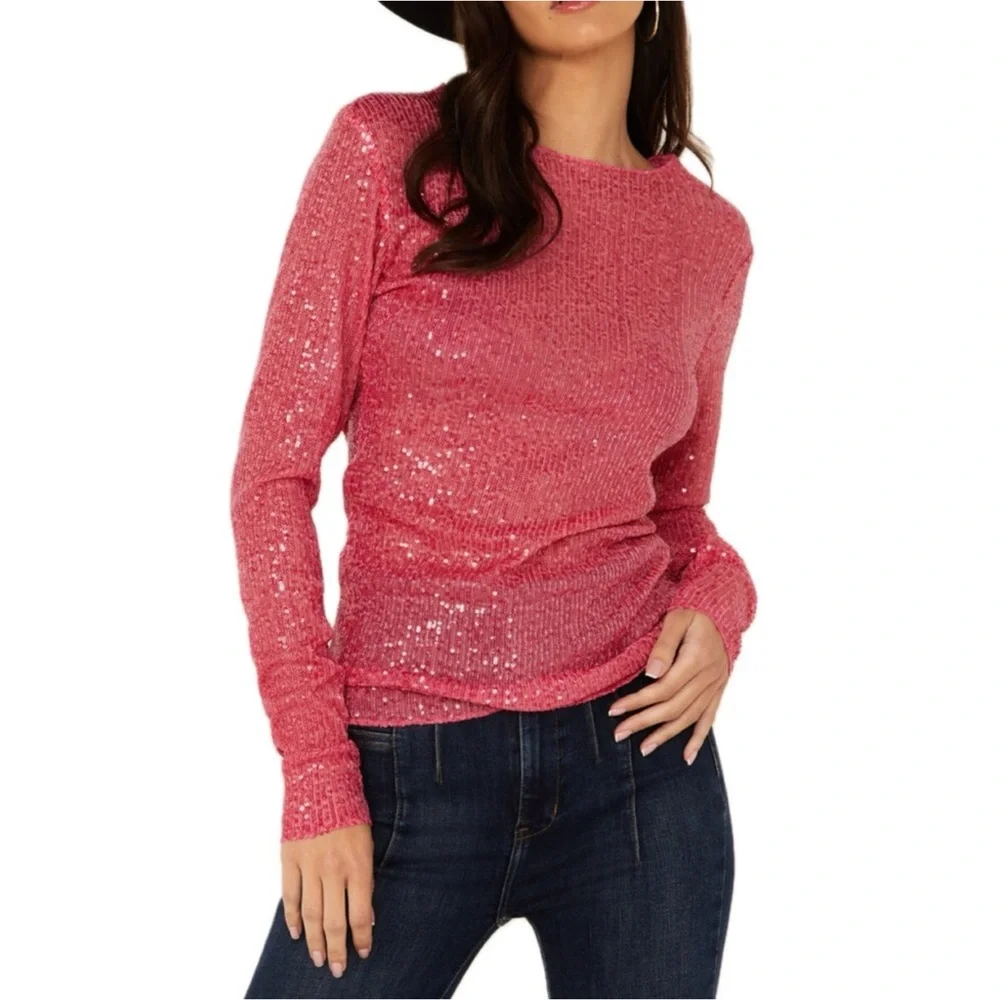 Free People Intimately Gold Rush Sequin Top